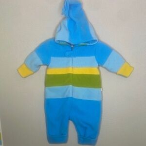Blue and Green Striped Kids One Piece